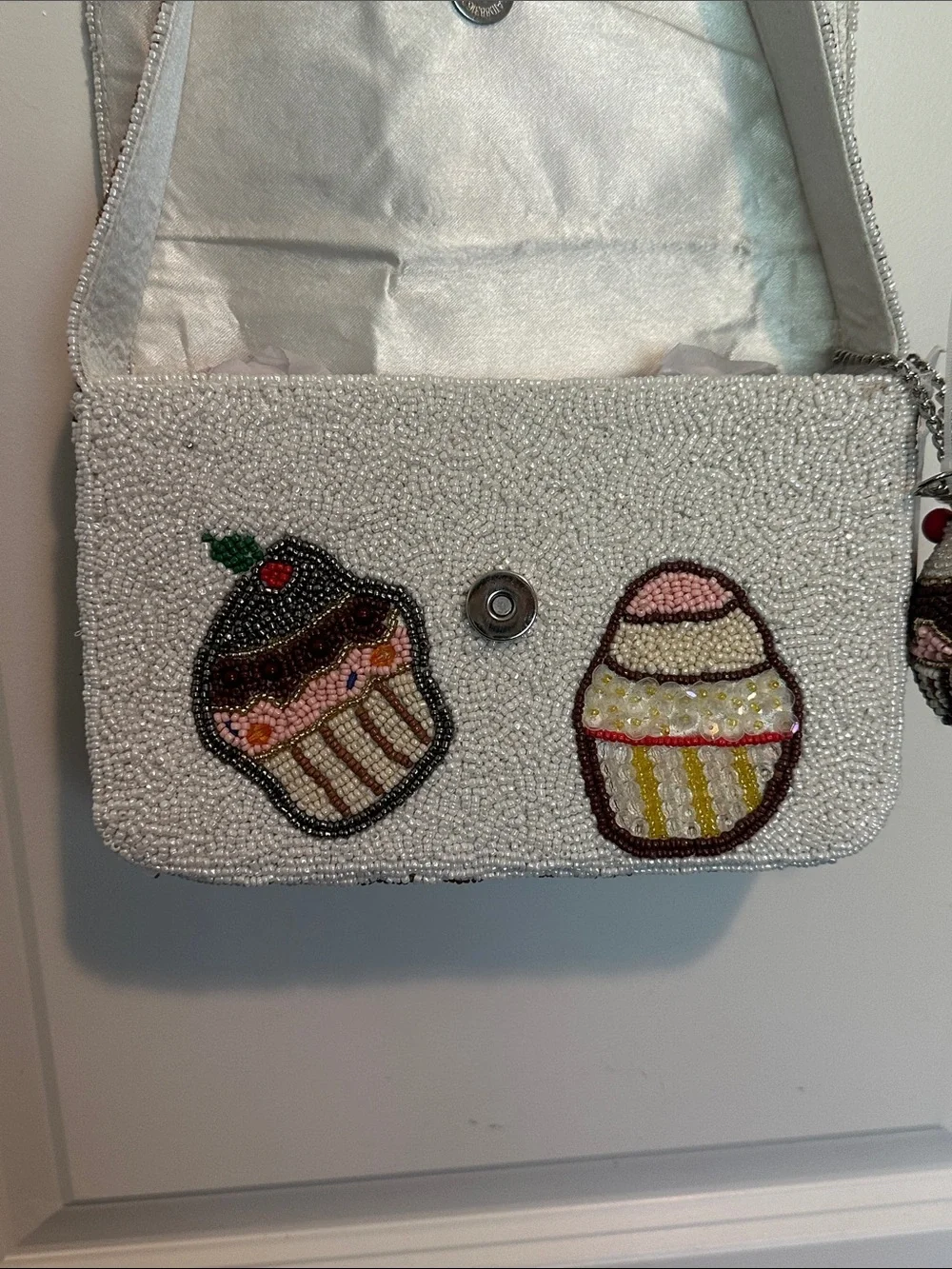 New Viral Made in India Beaded Cupcake Bag with Cupcake Charm